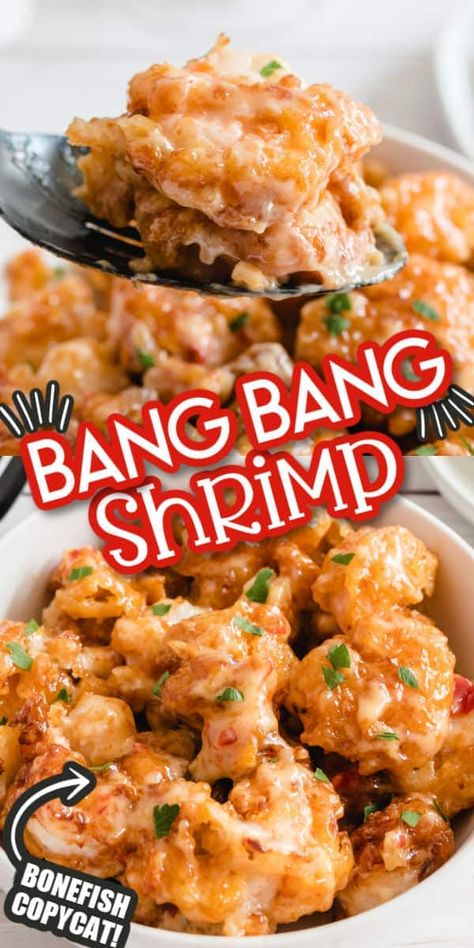 Spicy Fried Shrimp, Bonefish Grill Recipes, Recipes For Seafood, Bang Bang Shrimp Recipe, Shrimp Appetizer Recipes, Sweet And Spicy Shrimp, Grilled Appetizers, Bonefish Grill, Bang Bang Shrimp