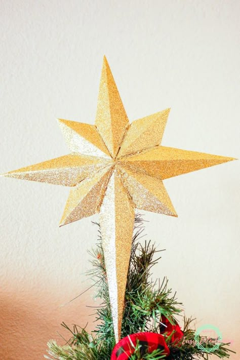 #ad I can't wait to show you my Christmas master bedroom makeover with these Christmas bedroom decorating ideas and how I made them with diy Cricut holiday crafts. Star For Christmas Tree, Diy Stars Christmas, Diy Star For Christmas Tree Topper, Diy Christmas Topper Star, Dyi Grinch Tree Star, Diy Cardboard Star Tree Topper, Diy Christmas Star, Holiday Door Decorations, Christmas Tree Inspo