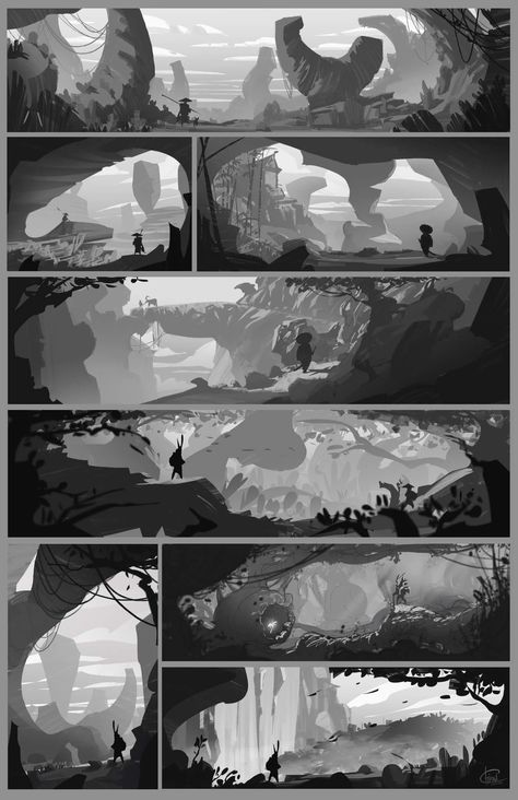 Environment Concept Art Composition, Environment Sketch, Storyboard Illustration, Animation Storyboard, Concept Art Tutorial, 2023 Art, Vis Dev, Landscape Concept, Game Concept Art