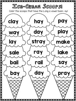 Vowel Teams Activities, Double Consonants, Digraph Words, Vowel Activities, Word Family Worksheets, Family Worksheet, Letter Boxes, Blend Words, Vowel Team