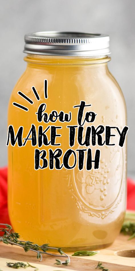 Turkey Broth Turkey Stock Recipe, Stock Recipes, Fresh Turkey, How To Make Turkey, Turkey Broth, Bone Broth Recipe, Turkey Stock, Easy Turkey, Turkey Gravy