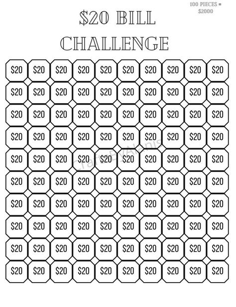 $20 Money Saving Challenge, Ten Thousand Dollar Challenge, 2000 Dollar Savings Plan, Business Savings Challenge, 20 Savings Challenge Printable, Shopping Savings Challenge, Fun Money Saving Challenges, 25 Cent Savings Challenge, Paycheck Savings Challenge