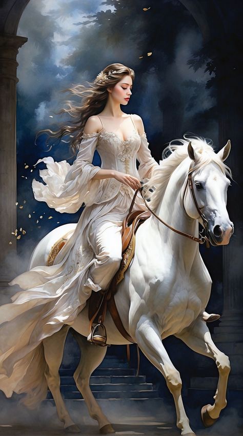 Horse Photography Poses, Fantasy Horses, Angel Pictures, White Horse, Beautiful Fantasy Art, Horse Girl, Horse Painting, Horse Rider, Horse Art