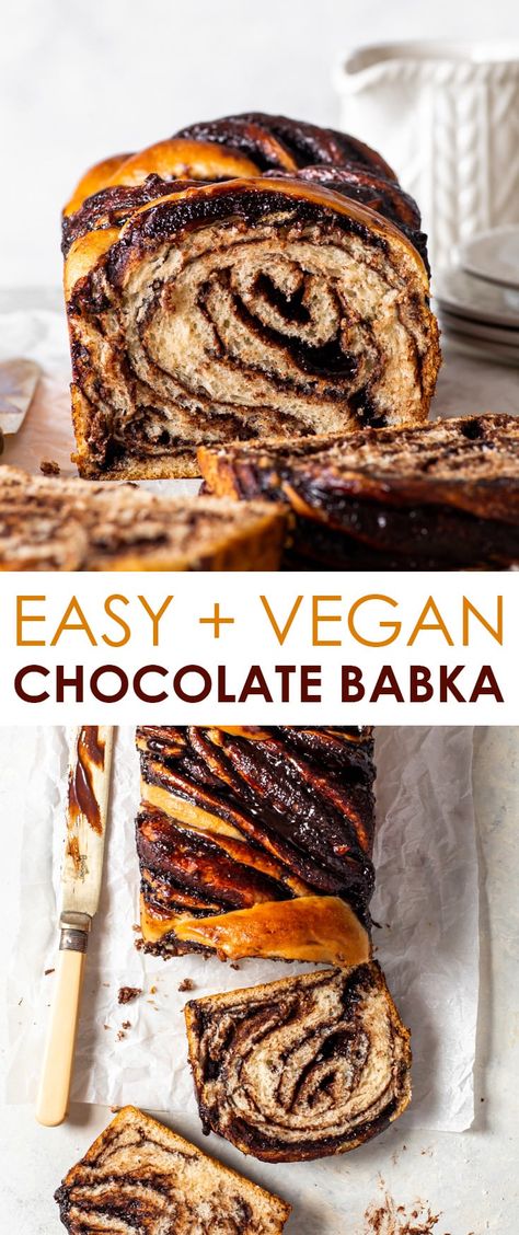 Easy Vegan Chocolate Babka (Chocolate Twist Bread) - [SPONSORED] From its rich, soft dough to the most luscious chocolate fudge filling (ever), this vegan chocolate babka tastes just as heavenly as it looks. Without any strange egg replacements, this vegan treat couldn’t be easier to make – and you’ll love it. Vegan dessert recipe. Vegan chocolate fudge sauce. Chocolate babka recipe. Chocolate bread. Vegan bread. Plant based recipes. #babka #vegan Chocolate Babka Recipe, Healthy Vegan Dessert, Chocolate Fudge Sauce, Babka Recipe, Chocolate Babka, Desserts Vegan, Low Carb Dessert, Chocolate Bread, Vegan Bread