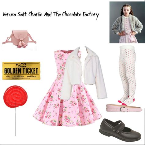 Willy Wonka Inspired Outfit, Veruca Salt Willy Wonka, Veruca Salt Costume, Salt Costume, Veruca Salt, Cosplay Clothes, Space Outfit, Willy Wonka, Chocolate Factory