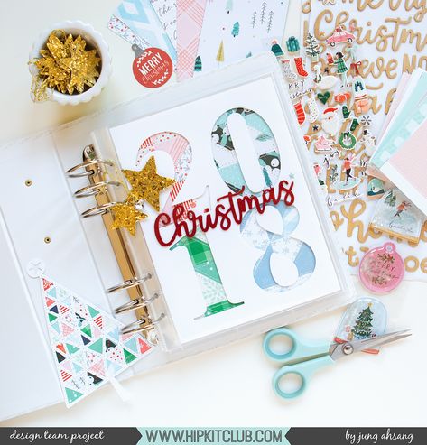 December Daily Ideas Inspiration, December Planner, December Projects, Christmas Mini Albums, Christmas Scrapbook Pages, Christmas Scrapbooking, Hip Kit Club, Daily Ideas, Happy December