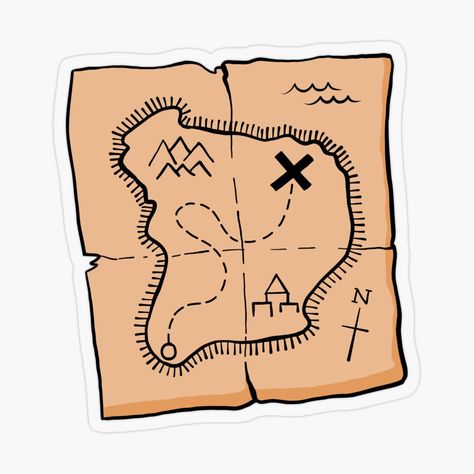 Get my art printed on awesome products. Support me at Redbubble #RBandME: https://www.redbubble.com/i/sticker/X-marks-the-spot-treasure-map-by-philtessier/161513658.O9UDB?asc=u Map Sticker, Can You Find It, X Marks The Spot, Treasure Map, Buried Treasure, Plastic Stickers, Treasure Maps, Name Design, Stationery Items