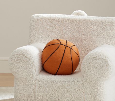 Basketball Shaped Washed Canvas Pillow Basketball Nursery, Basketball Pillow, Sports Nursery, Theme Bedroom, Toddler Bedrooms, Canvas Pillow, Williams Sonoma Home, Toddler Room, Kids Bedding