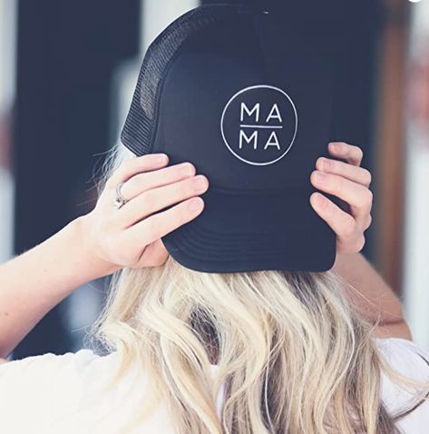 So cute for Mother's Day! ❤️ Kids Hats Patterns, Family Bag, Grey Circle, Target Run, Mama Hat, Crochet Kids Hats, Black Trucker Hat, Mom Hats, Maternity Tees