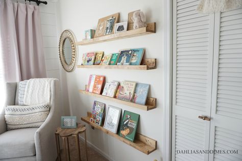 DIY Book Ledges | One Room Challenge: Week 4 Book Ledges, Book Ledge, Baby Boy Decorations, Nursery Bookshelf, Baby Nursery Neutral, Kid Bedroom, Trendy Baby Nursery, Nursery Shelves, Furniture Bookshelves