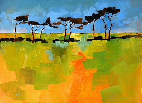 Suffolk scots | Mixed media 11 x 8 inches 2012 | Paul Bailey | Flickr Modern Art Landscape, Peisaj Abstract, Affordable Art Prints, Oversized Wall Art, Landscape Artwork, Art Landscape, Contemporary Landscape, Autumn Art, Great Big Canvas