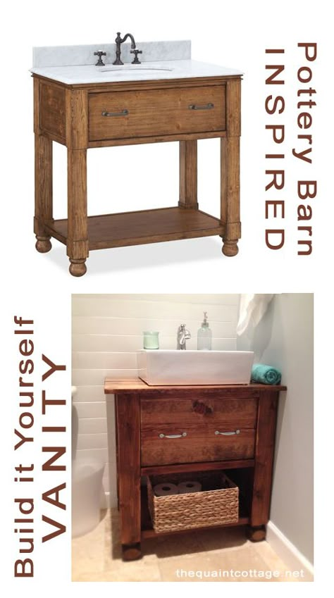 Pattery Barn Inspired Rustic Bathroom Vanity plans copy Diy Vintage Bathroom, Bathroom Vanity Plans, Diy Rustic Bathroom Vanity, Diy Bathroom Vanity Plans, Diy Rustic Bathroom, Bathroom Vanity Wood, Rustic Bathroom Vanity, Vintage Bathroom Vanity, Bathroom Vanity Ideas