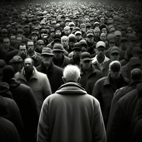 “The one who follows the crowd will usually get no further than the crowd. The one who walks alone, is likely to find himself in places no one has ever been.” - Albert Einstein Person Standing Out In Crowd, Alone In Crowd, Alone In A Crowd, I Walk Alone, Selfish People, Graphic Design Images, Large Crowd, Film Studies, People Running