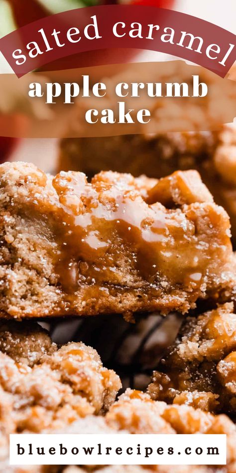 Stephanie Simmons, Apple Crumb Cake, Caramel Apple Crumble, Apple Crumb Cakes, Caramelized Apples, Apple Crumb, Crumble Cake, Salted Caramel Sauce, Winter Desserts