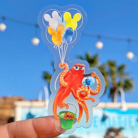 Nemo, Dory, & Hank Mickey Balloon Transparent Sticker – Wish Upon Magic Kirby Birthday, Nemo Dory, Disney Stickers, Disney Finding Dory, Disney Decals, Disney Character Art, Disney Headbands, Mickey Balloons, Happy Stickers