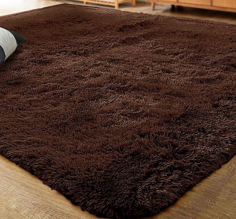 Dark Brown Carpet, Fluffy Living Room, Rugs Fluffy, 70s Room, Living Room Carpets, Fluffy Carpet, Idea Bedroom, Living Room Built Ins, Brown Carpet