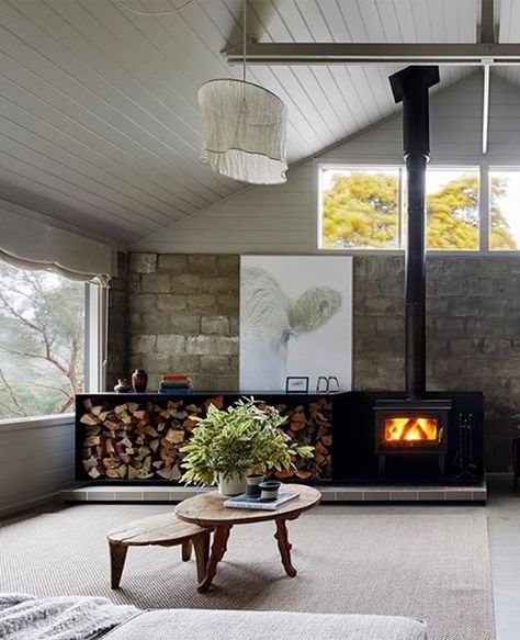 Country Style magazine on Instagram: “"The minute I walked onto the property, I thought 'this place is special'," says the owner of this 14-hectare property on Victoria's…” Shed To House Conversion, Interior Design Vision Board, Living In A Shed, Shed Conversion, Country Style Magazine, Mirror Decor Living Room, Shed Interior, Shed House, Wood Heater