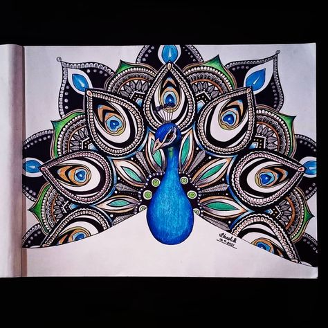 Peacock, Mandala Feather Mandala Art, Mandala Art Peacock, Peacock Mandala Art, Feather Mandala, Peacock Mandala, Art Peacock, Square Grid, Art Mandala, Art Painting Gallery