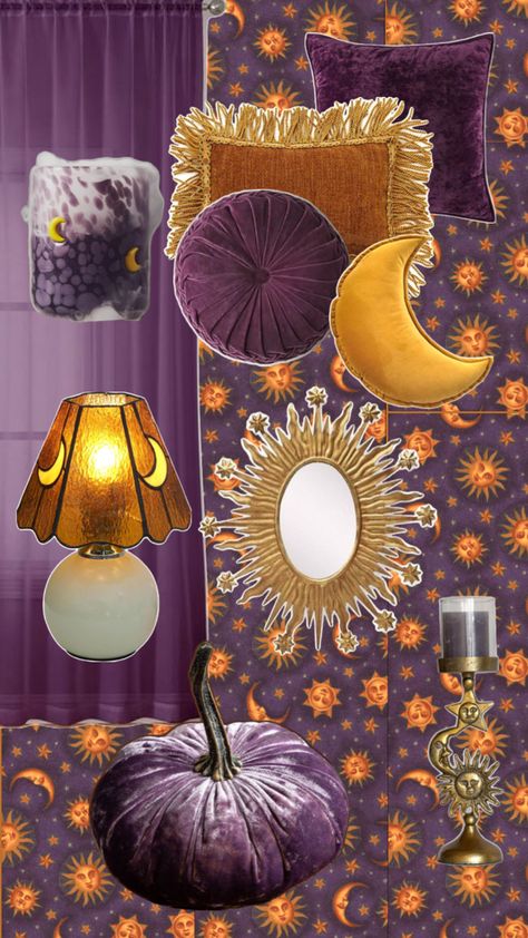 90’s Bedroom, Indie House, Celestial Room, Celestial Decor, Witch Room, Apartment Makeover, Whimsy Goth, Purple Rooms, Dark Home Decor