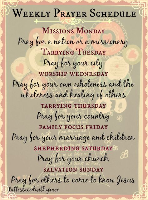 Weekly Prayer Schedule, Prayer List Ideas, Prayer Schedule, Prayer Strategies, Prayer Stations, Holy Mountain, Prayer Closet, Prayer Corner, Prayer Group