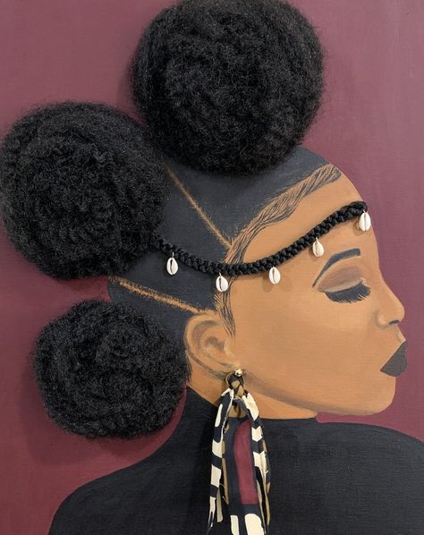 Tyler Clark 3D Hair Artist Interview | POPSUGAR Beauty Black Woman Silhouette, 3d Canvas, African Women Art, African Crafts, Afrique Art, Afrikaanse Kunst, Black Art Painting, Black Artwork, Black Love Art