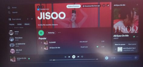 #jisoo #blackpink #spotify #music Jisoo Spotify, Blackpink Spotify, Spotify Profile, Jisoo Blackpink, Popular Artists, Ji Soo, All About Eyes, Black Pink, Music