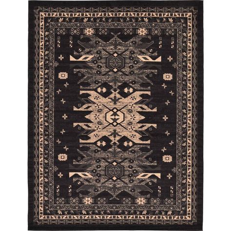 Heriz Ancient Persia, Synthetic Rugs, Heriz Rugs, Unique Loom, Black Area Rugs, Botanical Pattern, Brown Area Rugs, Rug Pattern, Grey Area Rug