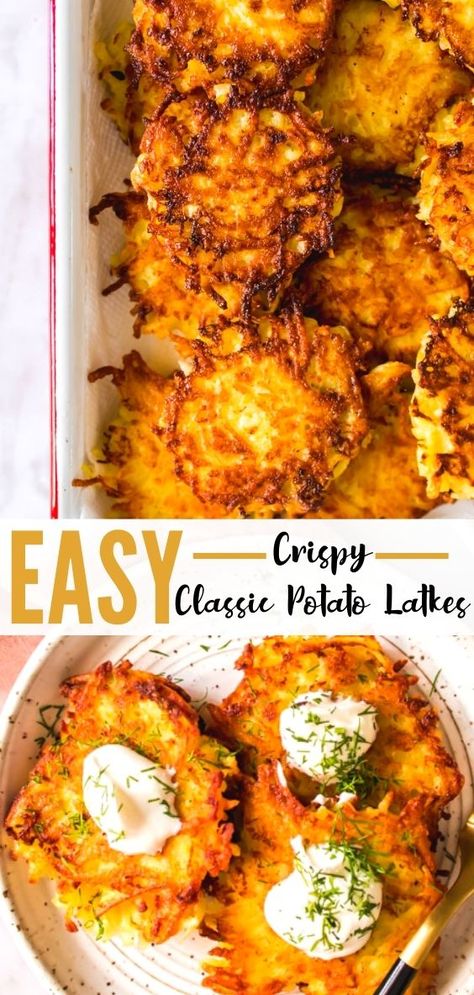 Latkes Recipe With Hashbrowns, Classic Potato Latkes, Sweet Potato Latkes Easy, Latkes From Frozen Hashbrowns, Latkes Recipe Easy Frozen Potatoes, Vegan Potato Latkes, Make Ahead Latkes Recipe, Latke Recipe Easy, Sephardic Hanukkah Recipes