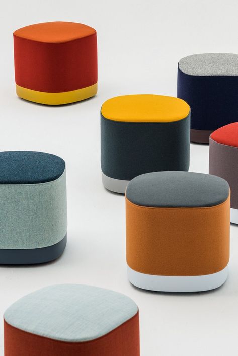 Enea Lands in Stockholm Square Pouf, Stool Design, Soft Seating, Upholstered Fabric, Fabric Squares, Interior Furniture, Kids Furniture, Sofa Design, Chair Design