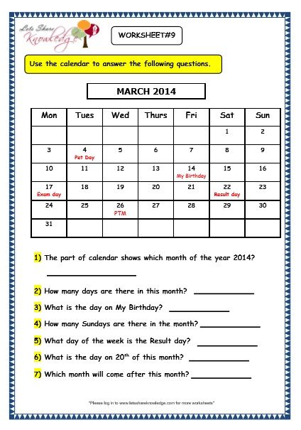 Grade 3 Maths Worksheets: (9.1 Calendars) Math Class 3 Worksheet, Worksheet For Grade 3 Mathematics, 3rd Class Maths Worksheet, Sped Worksheets, Grade4 Math Worksheet, Olympiad Maths Grade 3, Calendar Worksheet For Grade 1, Calendar Worksheets 2nd Grade, Grade 3 Math Worksheets