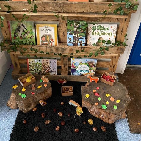 Preschool Calm Down Corner Ideas, Classroom Area Signs, Book Area Eyfs, Autumn Display Eyfs, Phonics Display Board, Hygge Eyfs, Book Corner Eyfs, Reggio Literacy, Book Corner Classroom