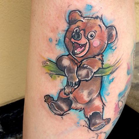 Brother Bear Tattoo, Brother Bear Art, Koda Bear, Tattoo Bear, Fire Fighter Tattoos, Bear Tattoo Designs, Bear Totem, Totem Tattoo, Brother Tattoos