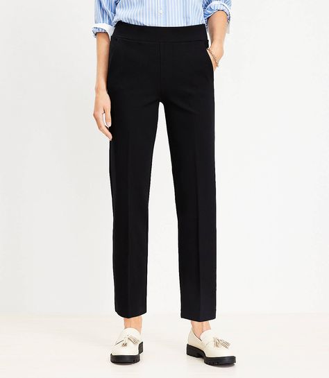 Petite Pull On Straight Pants in Ponte Pants For Office Women, Slim Fit Straight Jeans, Comfortable Work Pants For Women, Women’s Work Pants, Ponte Pants Outfit, Tax Collector, 2024 Wardrobe, Stylish Outfits For Women Over 50, Loose Fitting Pants