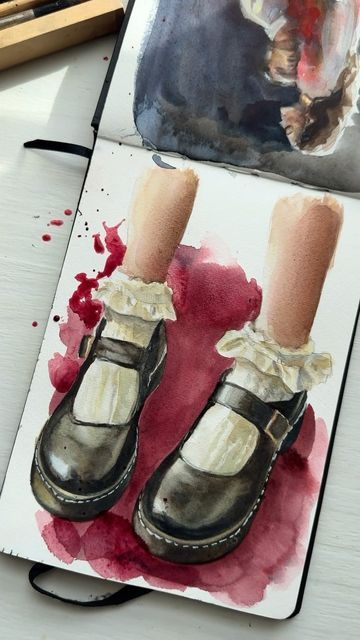 Sam | Watercolor Artist on Instagram: "I had fancy shoes by the walters stuck in my head and needed to paint these 😂. painting shoes is so fun honestly . . #watercolor #watercolorsketch #watercolorart #watercolorartist #artlovers #paintingprocess #artprocess #artsketch #artsketchbook #shoes #shoepainting #loafers" Painting Shoes, Stuck In My Head, Fancy Shoes, In My Head, Artist On Instagram, Watercolor Artist, Watercolor Painting, Loafers, Paint