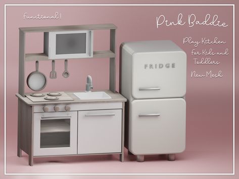 Play Kitchen toy 🍳 | Pink Baddie on Patreon Homebody Preferences Sims 4, Sims 4 Ikea, Sims 4 Cc Furniture Living Rooms, Pink Baddie, Furniture Cc, Sims 4 Kitchen, Sims Baby, Kitchen Toy, Cc Folder