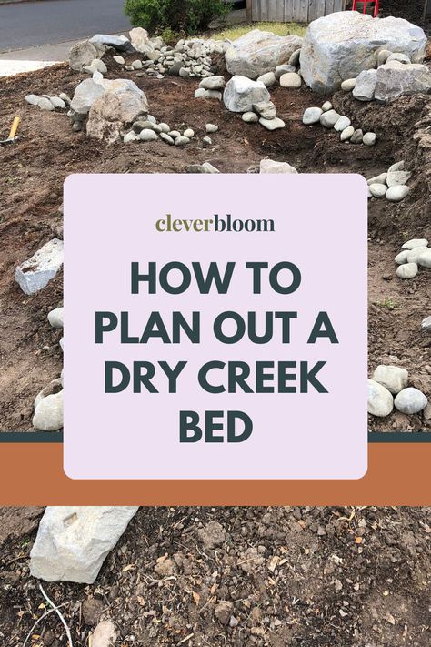 Dry Creek Bed Landscape, Rock Yard, Rock Bed, Basalt Rock, Dry Creek Bed, Organic Elements, Creek Bed, Bed Diy, Dry Creek