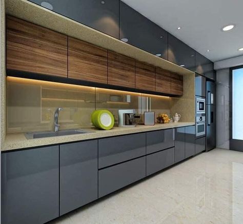 Kitchen Mica Combination, Open Kitchen Design, Kitchen Wardrobe Design, Kitchen Big, Minimal Kitchen Design, Kitchen Concrete, Kitchen Design Small Space, Modular Kitchen Cabinets, Latest Kitchen Designs