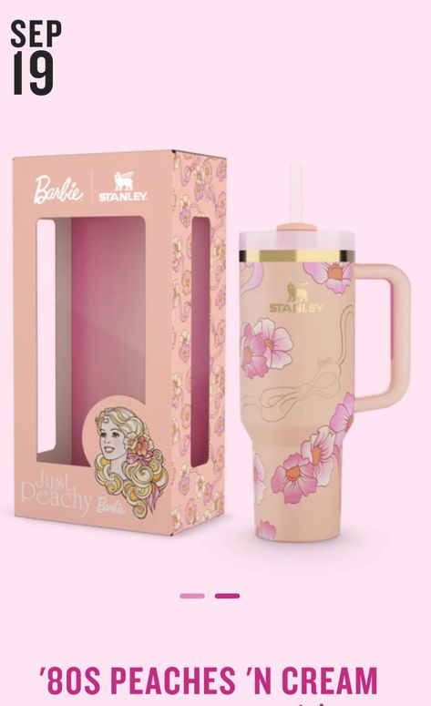 The countdown for Stanley’s Limited Edition to celebrate Barbie’s 65 years is on y’all! I ❤️😍the 50’s Barbie 80s, Peaches N Cream, Vision Board, Limited Edition, Quick Saves