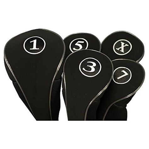 Black Golf Zipper Head Covers Driver 1 3 5 7 X Fairway Woods Headcovers Metal Neoprene Traditional Plain Protective Covers Fits All Fairway Clubs Golf Club Headcovers, Golf Club Head Covers, Golf Accessories, Self Service, Head Covering, Golf Outfit, Golf Club, Golf Bags, Large White