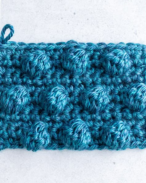 Bubble Crochet Stitch, Bobble Stitch Crochet Blanket, Bobble Stitch Tutorial, Change Colors In Crochet, Bobble Stitch Crochet, Bobble Crochet, Double Crochet Decrease, Crochet Baby Sweaters, Basketweave Stitch