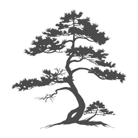 Tree silhouette cedar vector tattoo logo... | Premium Vector #Freepik #vector #cedar-tree #pine-tree #evergreen #fir-tree Cypress Tree Tattoo, Cedar Tattoo, Cedar Tree Tattoo, Pine Silhouette, Vector Tattoo, Tattoo Logo, Pine Tree Tattoo, Cedar Tree, Tree Tattoo Designs