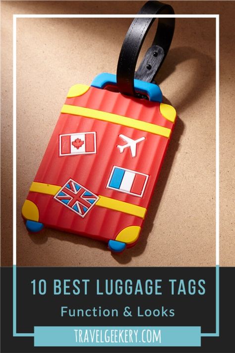 Luggage tags for international travel. Have your suitcases personalized be it with the use of fun luggage tags or e.g. leather luggage tags. Mark your suitcase with a cute luggage tag with RFID feature and never lose track of your bag at the airport. Includes info on the best luggage tag and 9 other top luggage tag products. #luggagetag #luggagetags #review #products #guide #traveltips Luggage Tag Design Ideas, Luggage Identifiers Ideas, Luggage Tags Diy Cricut, Luggage Tag Cricut, Travel Tags Luggage Diy, Bag Tag Design, Luggage Tag Design, Fun Luggage, Diy Luggage Tags