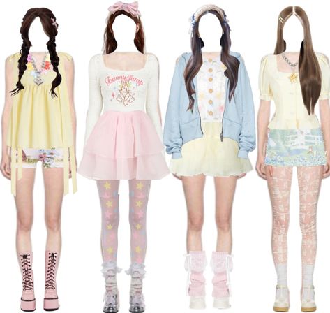 Discover outfit ideas for  made with the shoplook outfit maker. How to wear ideas for Body 4 and URSTYLE Friends Clothing, Star Tights, Moonlight Dress, Outfits Colorful, Korean Outfits Kpop, Kpop Fits, Red Brown Hair, Stage Outfit, Friend Outfits