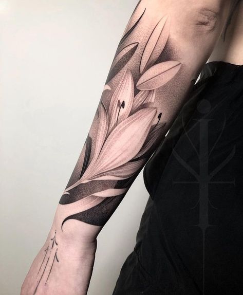 Leaf Tattoo Sleeve, Flowers Sleeve Tattoo, Geometric Tattoo Sleeve Designs, Chest Piece Tattoos, Back Tattoos For Guys, Spine Tattoos, White Tattoo, Female Tattoo, Abstract Tattoo