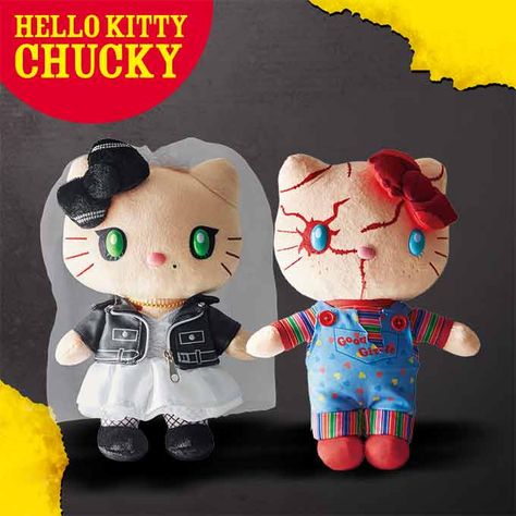 Universal Studios Japan Halloween Horror Nights 2018 | TDR Explorer Hello Kitty Chucky, Chucky Tiffany, Childs Play Chucky, Bride Of Chucky, Hello Kitty Space, Hello Kitty Stuff, Friends Characters, Kawaii Plush