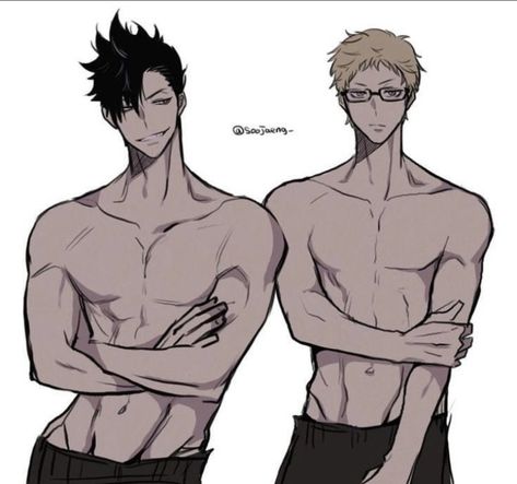 Tsukishima Kei Hot, Male Cartoon Characters, Kuroo Haikyuu, Haikyuu Tsukishima, Male Anime, Kuroo Tetsurou, Haikyuu Kageyama, Hottest Anime Characters, Anime Guys Shirtless