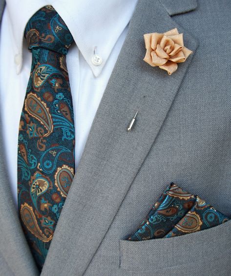 Lapel Flowers, Mens Suit Accessories, Flower Lapel, Tie Matching, Flower Lapel Pin, Lapel Flower, Handmade Rose, Tie Men, Paisley Tie