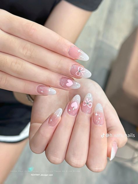 Kutek Disney, Fake Nails Designs, Korean Nail Art, Red Polish, Hello Nails, Cute Simple Nails, Korean Nails, Smink Inspiration, Blush Nails