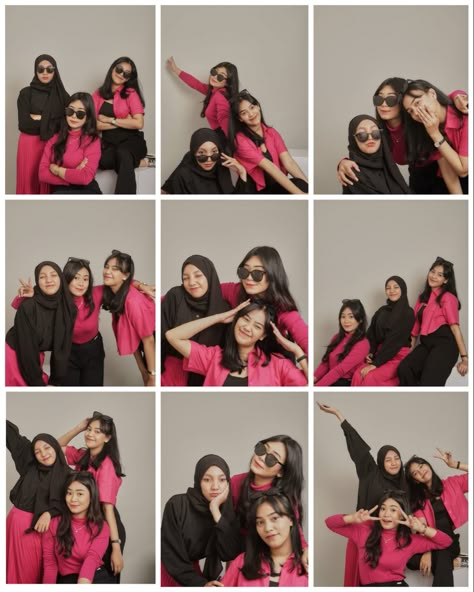 Anti Mati Gaya Pose, Group Ootd Ideas, Group Photo Poses 3 People, Group Of 3 Poses Friend Pictures, 3 People Photoshoot Poses, Ootd Foto Studio, Trio Friends Poses, Poses For Sisters, Friends Photoshoot Ideas