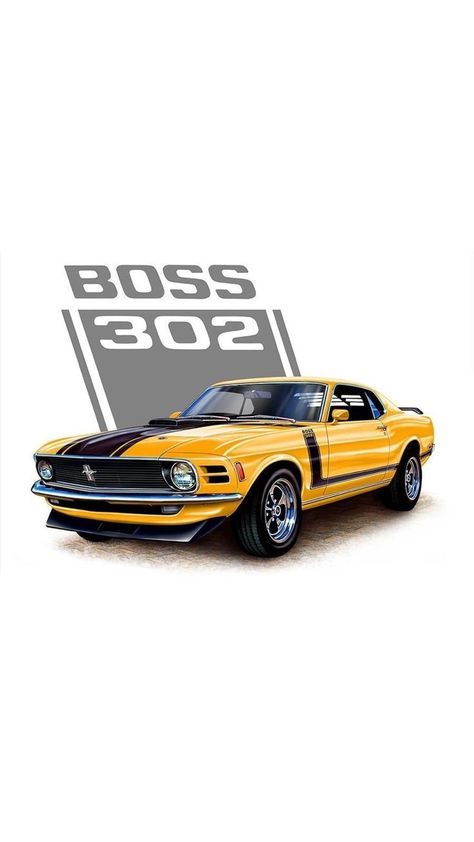 302 Boss Mustang, Mustang Illustration, Boss 302 Mustang, Mustang Wallpaper, Mustang Car, Mustang Boss 302, Ford Mustang Boss, Aesthetic Cool, Mustang Boss